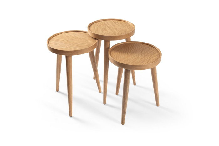 Hanah Home Polen 3 - Oak Juego de Mesas Apilables